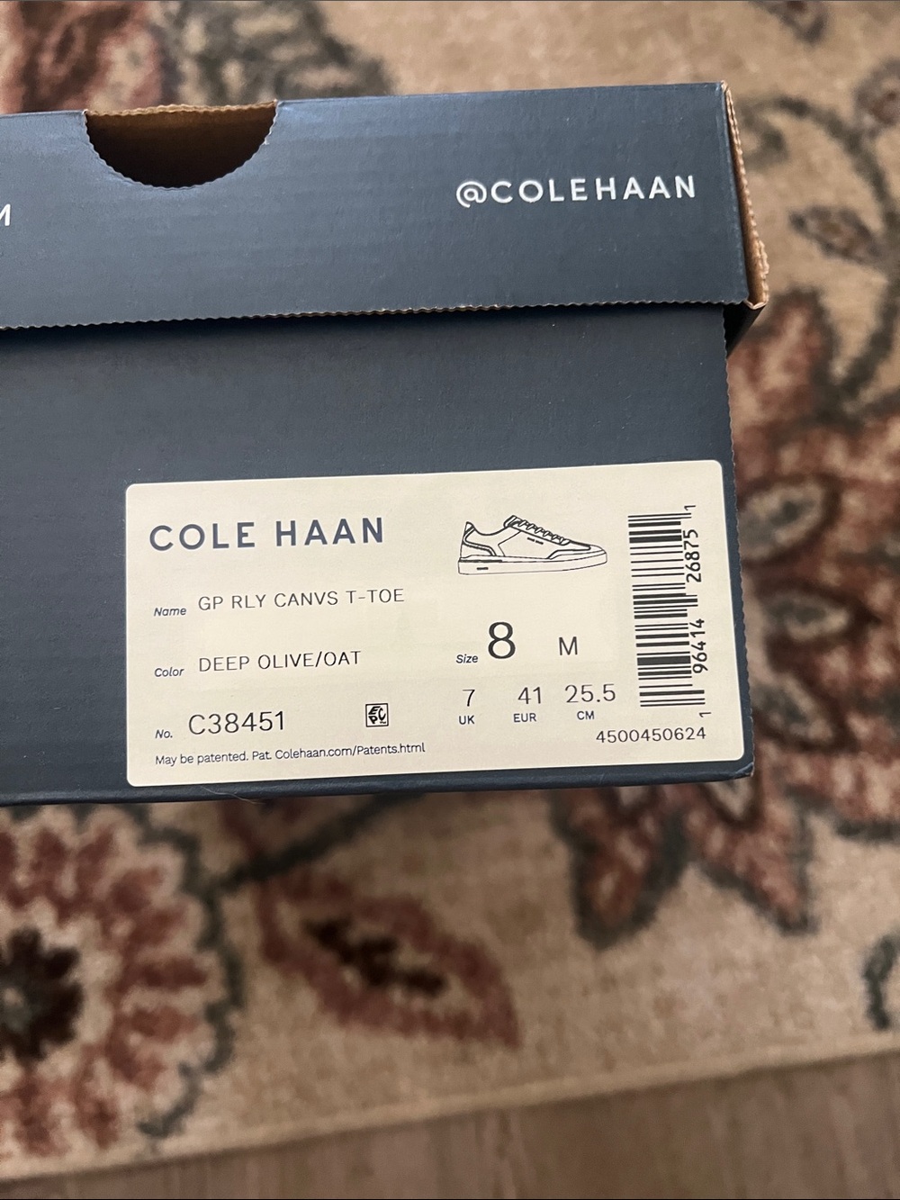 Cole Haan Deep Olive & Oat Canvas Men's Sneakers